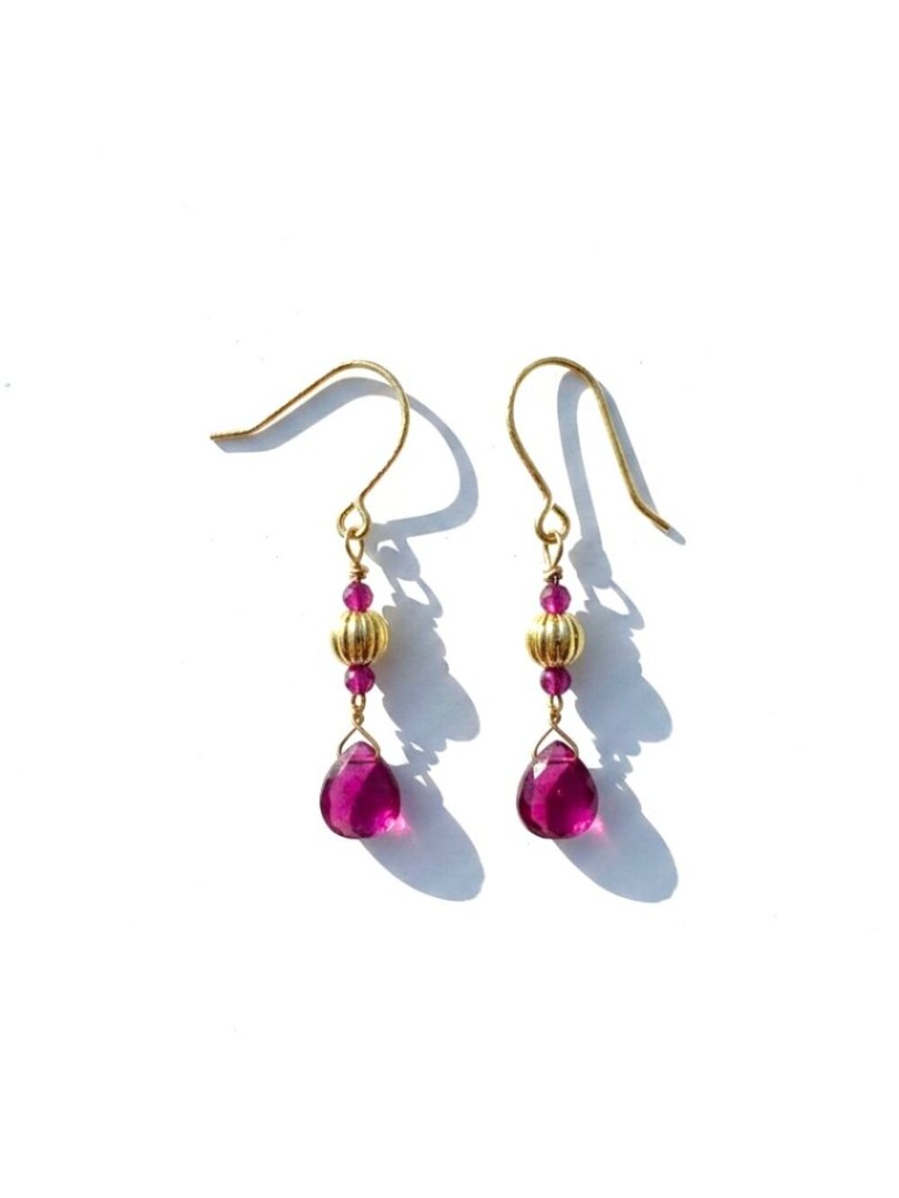 Handmade Natural Ruby Earrings 14K Gold Filled Ruby Anniversary